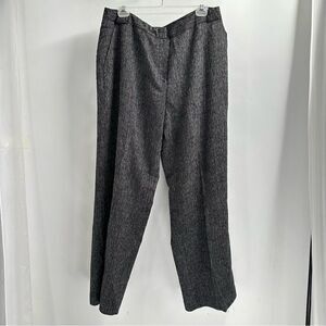 Rena Rowan Size 16 100% Merino Wool Gray Herringbone Trousers